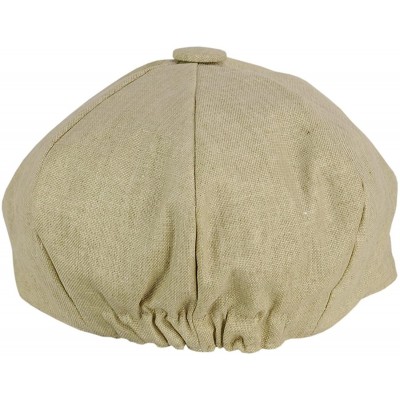 Newsboy Caps Men's Classic Vintage 8-Panel Duck Bill Linen Newsboy Cap - Beige - CC17Z2TITK9 $12.13