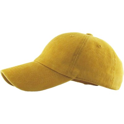 Skullies & Beanies Classic Washed Pigment Cotton Dad Hat Adjustable Unconstructed Plain Cap - 9- Camel - CE18GDUIUQL $9.18