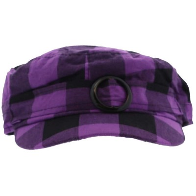 Newsboy Caps Plaid Hat with Buckle Newsboy Cap for Women - Purple - C718HXZ2KLC $14.82