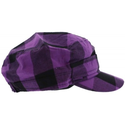 Newsboy Caps Plaid Hat with Buckle Newsboy Cap for Women - Purple - C718HXZ2KLC $14.82