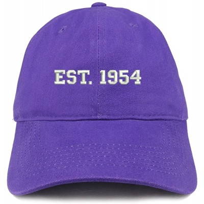 Baseball Caps EST 1954 Embroidered - 66th Birthday Gift Soft Cotton Baseball Cap - Purple - CS180NMN7CD $37.73