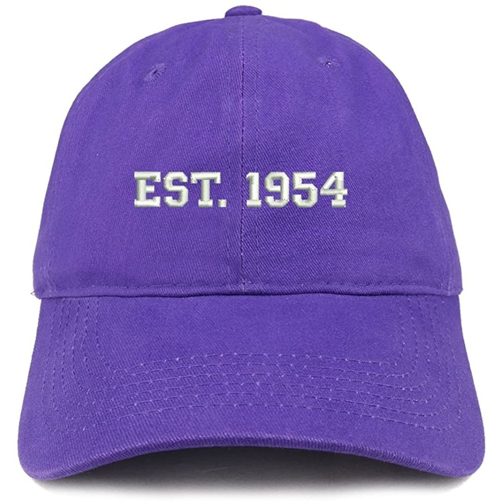 Baseball Caps EST 1954 Embroidered - 66th Birthday Gift Soft Cotton Baseball Cap - Purple - CS180NMN7CD $16.62