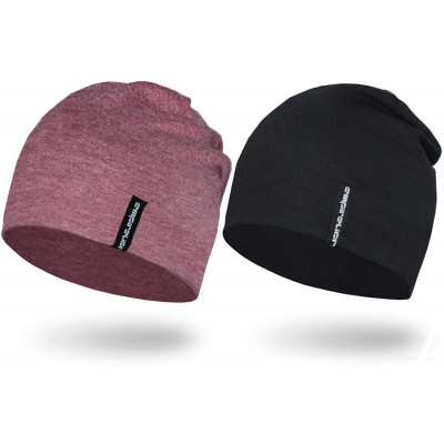 Skullies & Beanies Multifunctional Lightweight Beanies Running - Ruby Wine Melange+black - CC19602N572 $13.26