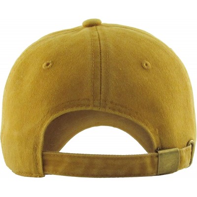 Skullies & Beanies Classic Washed Pigment Cotton Dad Hat Adjustable Unconstructed Plain Cap - 9- Camel - CE18GDUIUQL $9.18