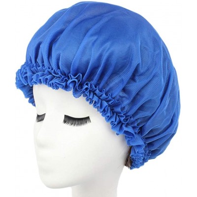Headbands Women Cotton Flower Sleep Night Cap Head Cover Bonnet - Blue - C018ME8NIAL $10.82