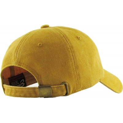 Skullies & Beanies Classic Washed Pigment Cotton Dad Hat Adjustable Unconstructed Plain Cap - 9- Camel - CE18GDUIUQL $9.18