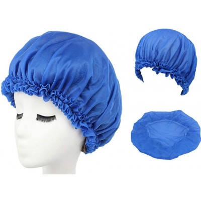 Headbands Women Cotton Flower Sleep Night Cap Head Cover Bonnet - Blue - C018ME8NIAL $10.82