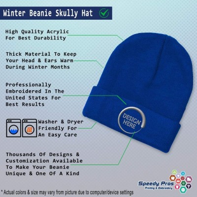 Skullies & Beanies Custom Beanie for Men & Women Just Married Newlywed Embroidery Skull Cap Hat - Royal Blue - C718ZS3Y9Q4 $1...