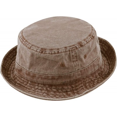 Bucket Hats 100% Cotton Canvas & Pigment Dyed Packable Summer Travel Bucket Hat - 2. Pigment - Dark Brown - CP196E9IDKH $9.66