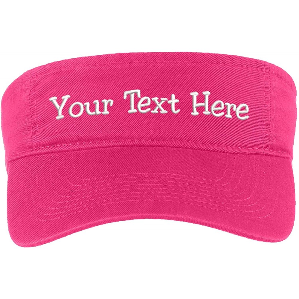 Visors Custom Visor Hat Embroider Your Own Text Customized Adjustable Fit Men Women Visor Cap - Sangria - CJ18T32732X $18.50