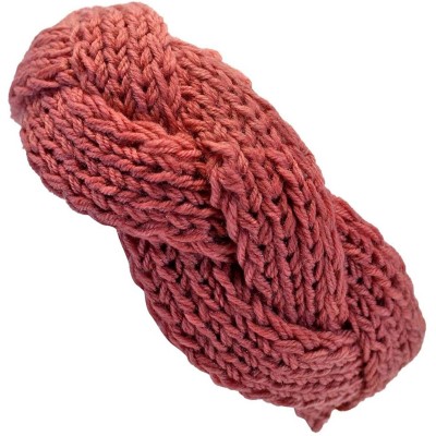 Cold Weather Headbands Soft Knit Braid Ear Covering Headband - Pink - CP11LO2VBZD $27.15
