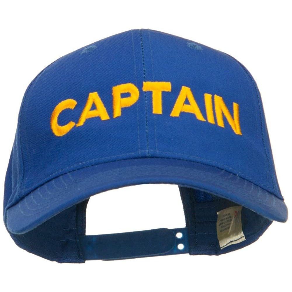 Baseball Caps Captain Embroidered Cap - Royal - CR11HVO0QKT $23.53