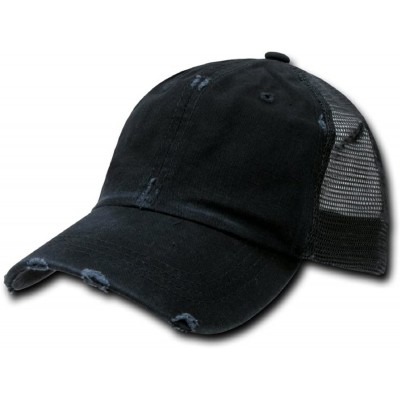 Baseball Caps Vintage Mesh Cap - Black + Black - CR119F25TFR $24.46