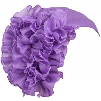 Headbands Womens Wrap Cap Flower Chemo Hat Beanie Scarf Turban Headband - Purple - CH18INU6894 $7.51