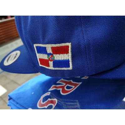 Baseball Caps Dominican Republic Shield Snapback Cap - Royal/Silver - CU12NZ43HLF $33.87