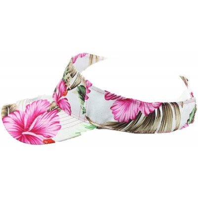 Visors Hawaiian Visor Baseball Cap Floral Hat Fashion Tropical Hats Sun Cap Hiking - White/Pink - CN18SG7DSX4 $9.47