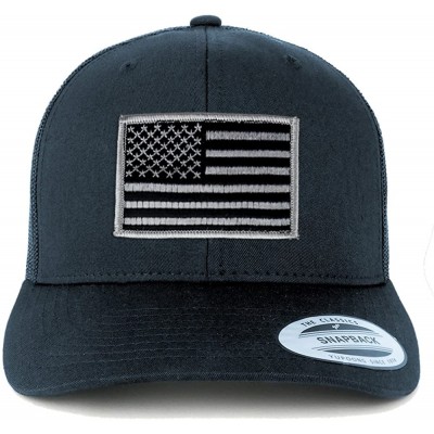 Baseball Caps American Flag Patch Snapback Trucker Mesh Cap - Navy - Black Grey - CA188I86X74 $17.88