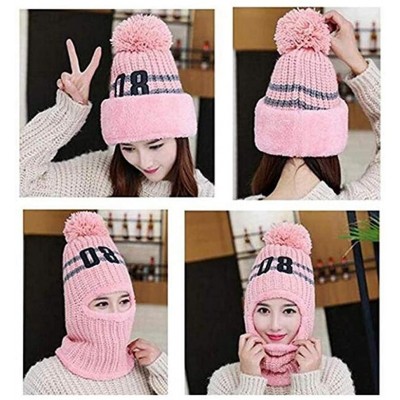 Balaclavas Winter Warm Balaclava Knitted hat- Winter Protective Headgear Wind Resistant Cap - C4188GO64ZY $23.17