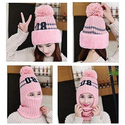 Balaclavas Winter Warm Balaclava Knitted hat- Winter Protective Headgear Wind Resistant Cap - C4188GO64ZY $8.48