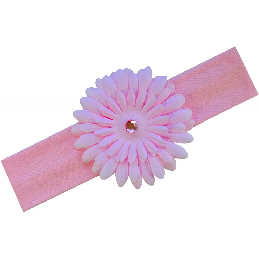 Headbands Girls Gerber Daisy Stretch Headband - Light Pink - C411NH4IDMP $7.79