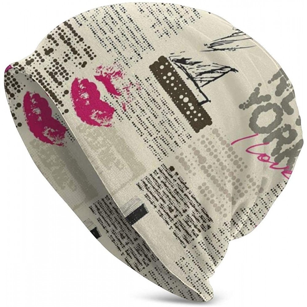 Skullies & Beanies Newspaper Lipstick Vintage Slouchy Snapback - CI18YK0GN8K $16.86