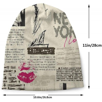 Skullies & Beanies Newspaper Lipstick Vintage Slouchy Snapback - CI18YK0GN8K $16.86