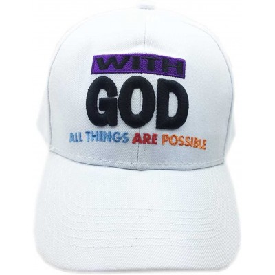 Baseball Caps Christian with God All Things are Possible Cap Hat - White - CF183IA5U02 $16.15