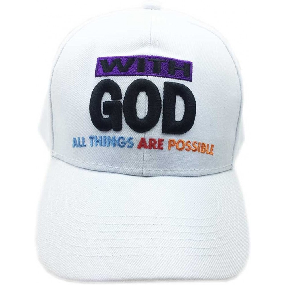 Baseball Caps Christian with God All Things are Possible Cap Hat - White - CF183IA5U02 $16.15