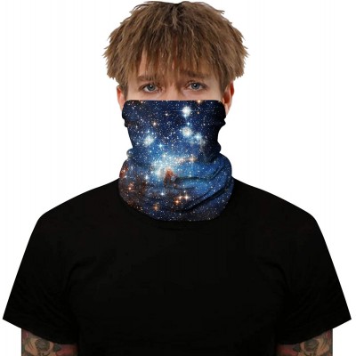 Balaclavas Headband for Women Men Bandana Head Wrap Scarf Neck Warmer Headwear Balaclava for Sports - Blue Galaxy 5 - CC197NN...