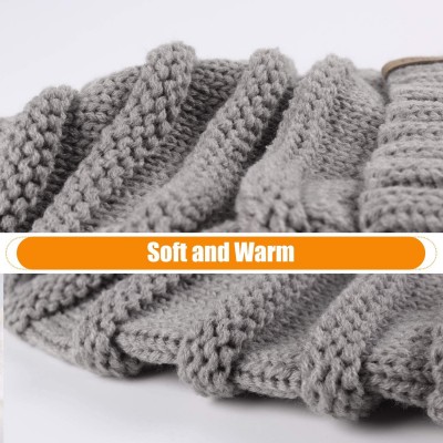 Skullies & Beanies Knitted Slouchy Oversized Crochet - Grey Beige - CN189TSYCR5 $15.66