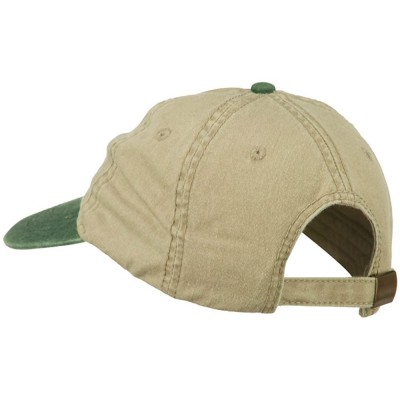 Baseball Caps Scuba Dive Flag Embroidered Washed Pigment Dyed Cap - Green Khaki - CS11ONZ0WY9 $25.74