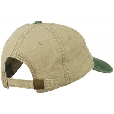 Baseball Caps Scuba Dive Flag Embroidered Washed Pigment Dyed Cap - Green Khaki - CS11ONZ0WY9 $25.74