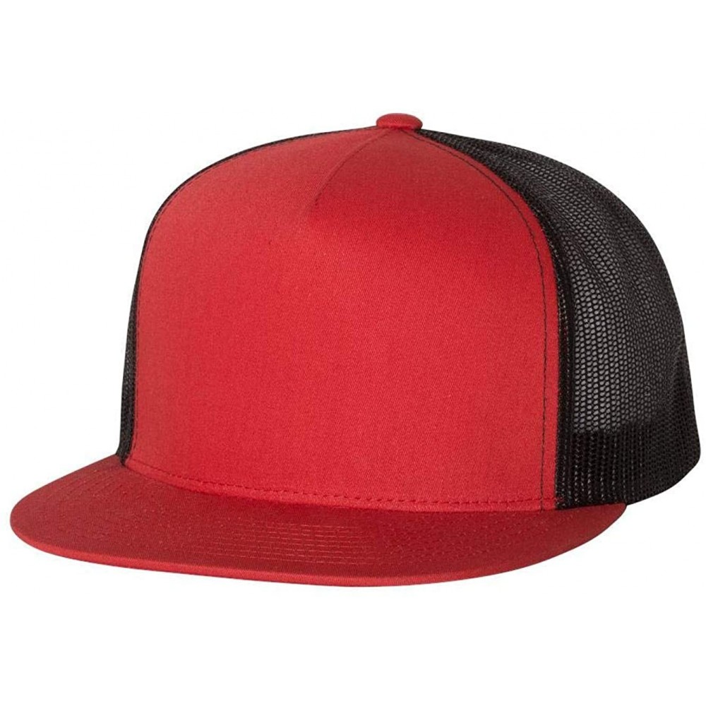 Baseball Caps Yupoong 6006W Unisex Adult Classic Two Tone Trucker Cap - Red/ Black - C211G6M7ZBZ $7.50