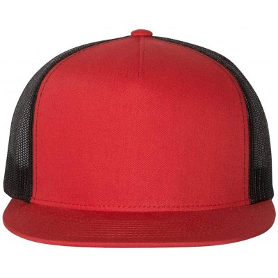 Baseball Caps Yupoong 6006W Unisex Adult Classic Two Tone Trucker Cap - Red/ Black - C211G6M7ZBZ $7.50