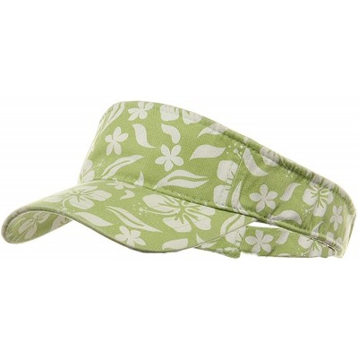 Visors Washed Hawaiian Floral Pattern Cotton Visor - 1 Lime - C017Y0LY72W $12.51