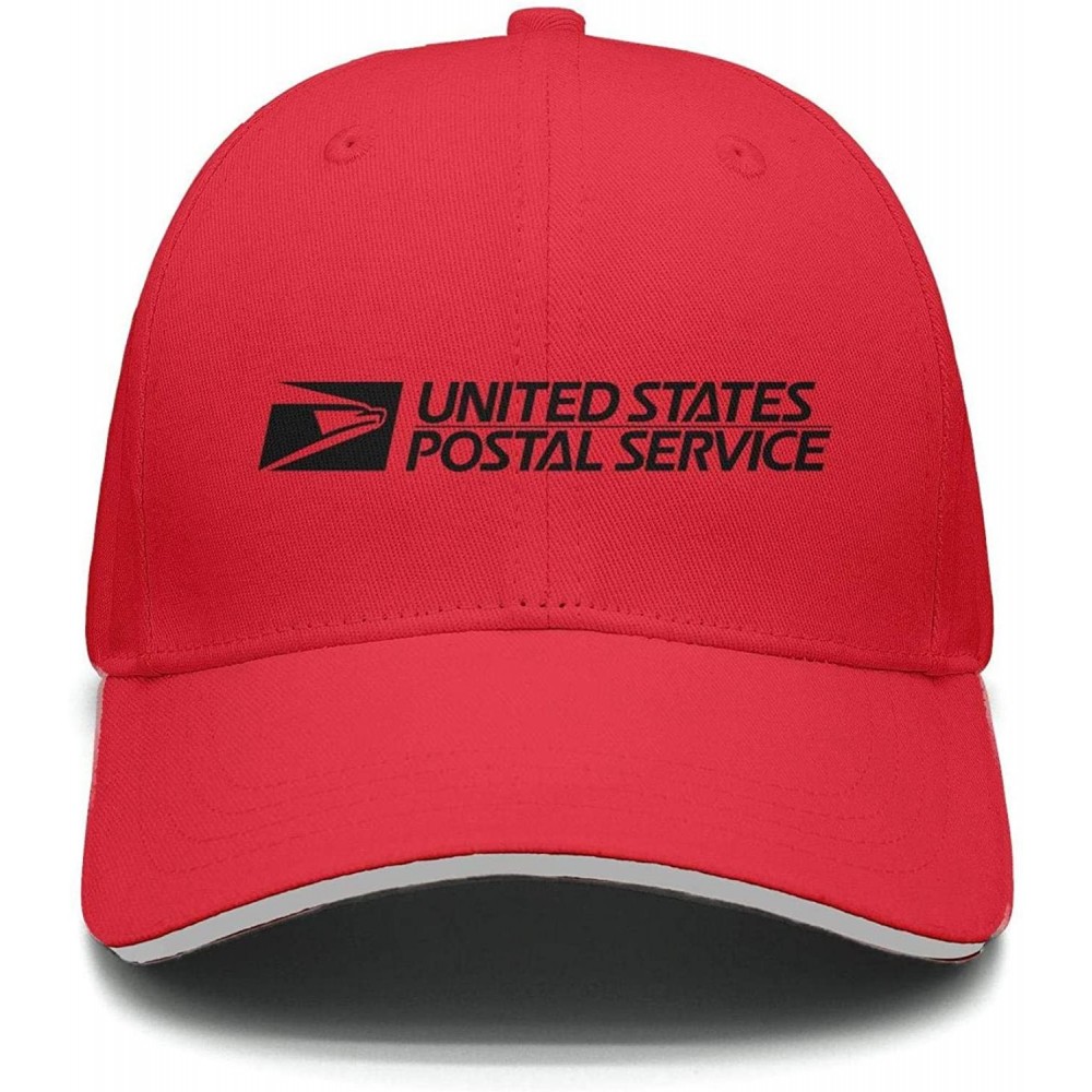 Baseball Caps Mens Womens USPS-United-States-Postal-Service-Logo- Custom Adjustable Fishing Cap - Red-2 - CG18NUCEA4A $22.63