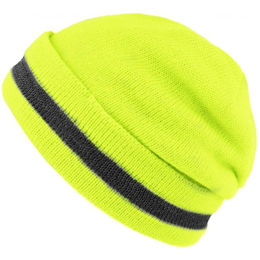 Skullies & Beanies High Elasticity Reflective Knit Cap-Winter Daily Beanie-Cold-Proof and Warm-for Outdoor Working and Sports...