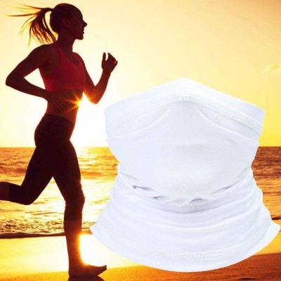 Balaclavas Summer Neck Gaiter Scarf- Cooling Cycling Mask- Breathable Fishing Mask Face Bandana - White - CB198NA779K $9.70