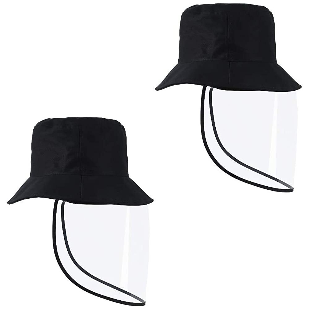 Sun Hats Womens UPF50+ Linen/Cotton Summer Sunhat Bucket Packable Hats w/Chin Cord - 2black - C41987WNN2I $11.66