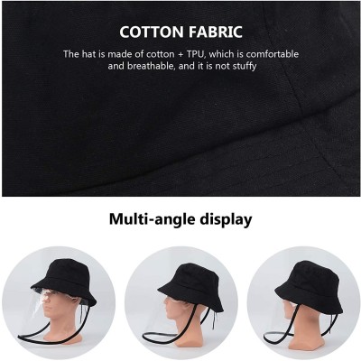 Sun Hats Womens UPF50+ Linen/Cotton Summer Sunhat Bucket Packable Hats w/Chin Cord - 2black - C41987WNN2I $11.66