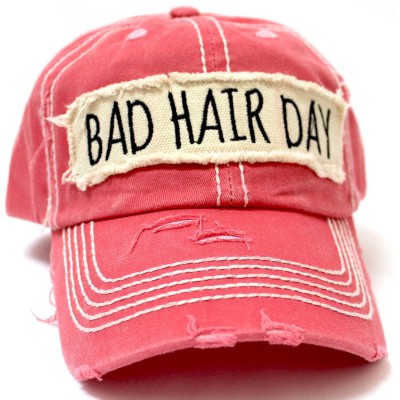 Baseball Caps New! Rose Bad Hair Day Embroidery Patch Baseball Cap - CC1834HO9YZ $17.44