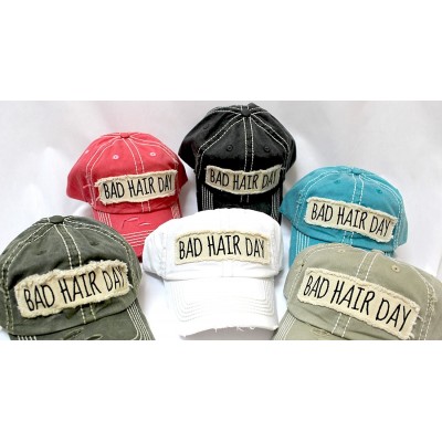 Baseball Caps New! Rose Bad Hair Day Embroidery Patch Baseball Cap - CC1834HO9YZ $17.44