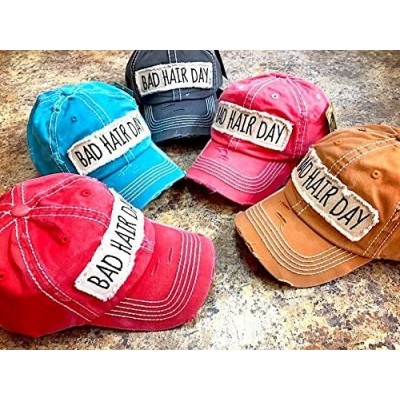 Baseball Caps New! Rose Bad Hair Day Embroidery Patch Baseball Cap - CC1834HO9YZ $17.44