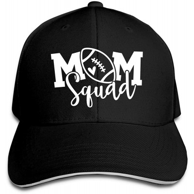 Baseball Caps Women's Cute Football Mom Baseball Cap Adjustable Funny Trucker Hat - Squad of Mom Football Black - CQ18XO3XR4E...
