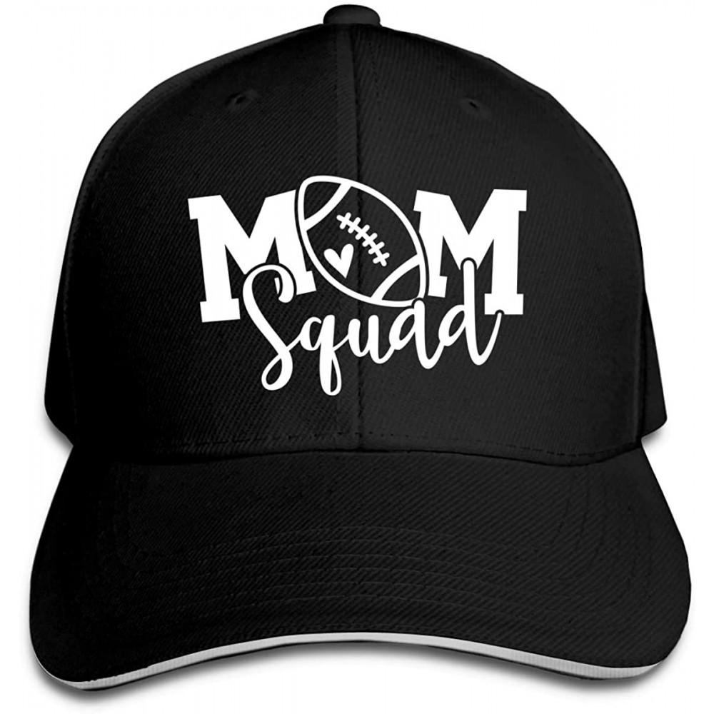 Baseball Caps Women's Cute Football Mom Baseball Cap Adjustable Funny Trucker Hat - Squad of Mom Football Black - CQ18XO3XR4E...