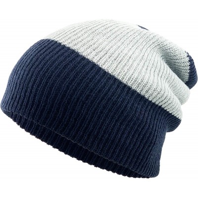 Skullies & Beanies Comfortable Soft Slouchy Beanie Collection Winter Ski Baggy Hat Unisex Various Styles - 4.1) Trio Navy - C...