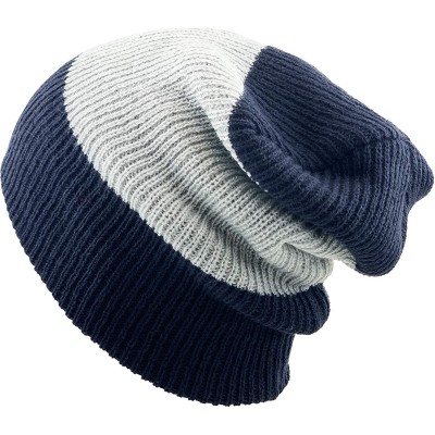 Skullies & Beanies Comfortable Soft Slouchy Beanie Collection Winter Ski Baggy Hat Unisex Various Styles - 4.1) Trio Navy - C...