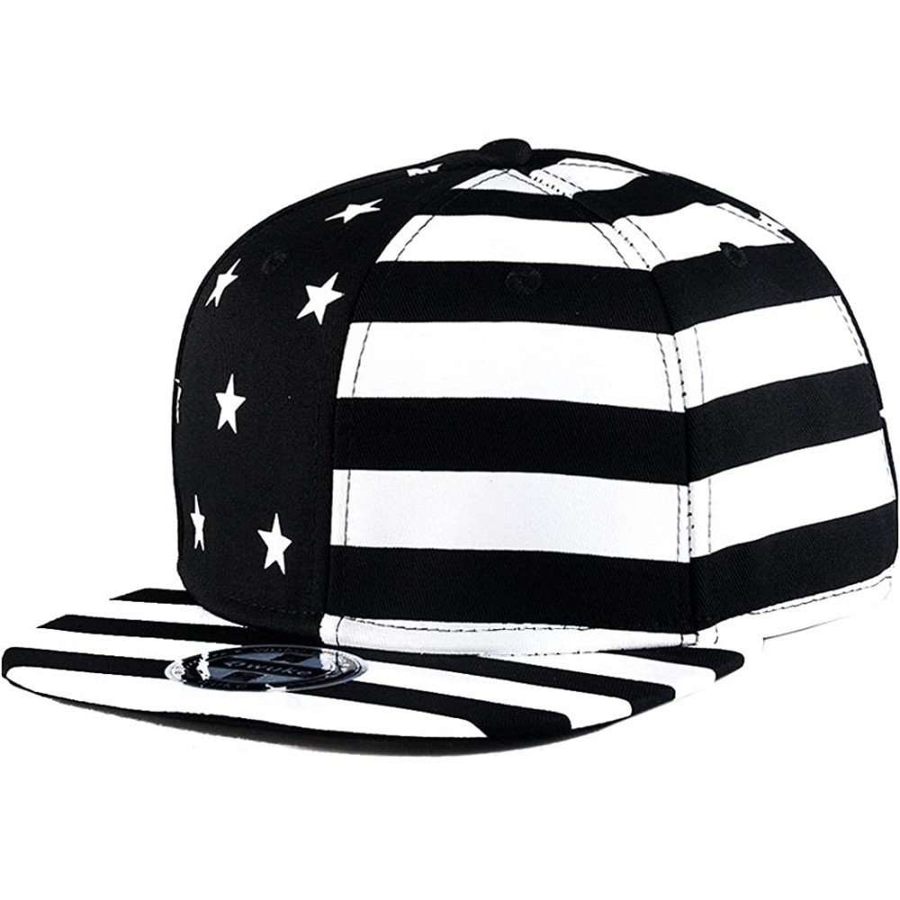 Baseball Caps Unisex Snapbacks Adjustable Hats Baseball Cap- One Size - Black Us Flag - CD1200QUPQT $10.88