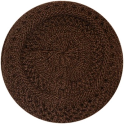 Berets Women's Warm Crochet Knit Beret Hat - Brown - CR11LGXYP6H $12.08