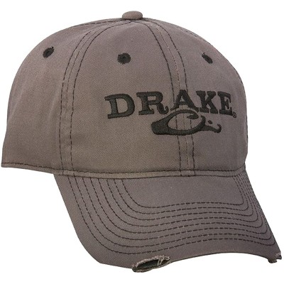 Baseball Caps Drake Waterfowl Solid Distressed Cap - Gray - C1121SAPM6X $28.63